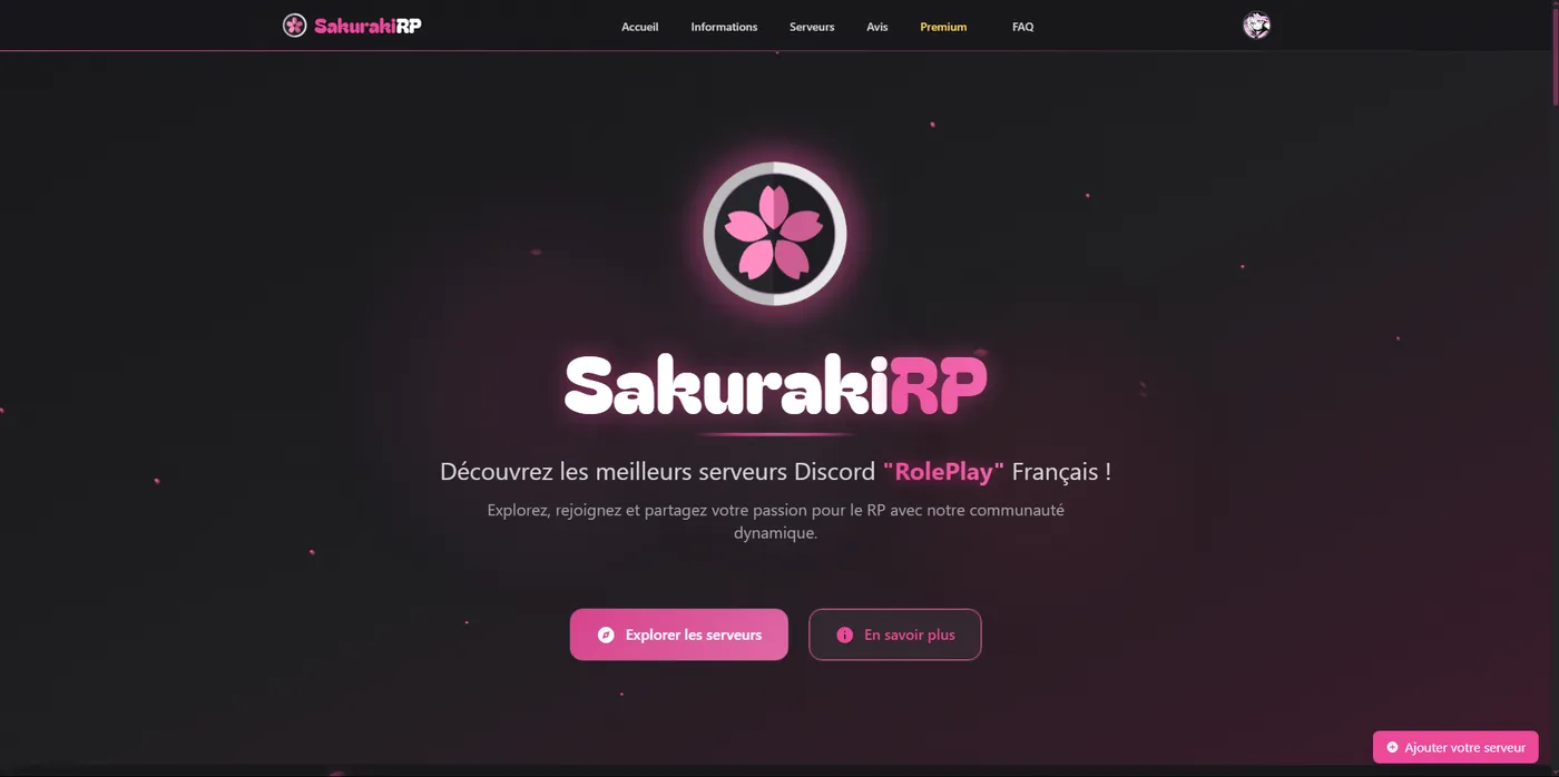 Site internet SakurakiRP réalisé par M&D CRÉ@TIONS